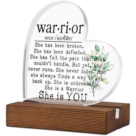 TRCENDE Inspirational Gift for Cancer, warriors gifts for women men boys, Mental Health Warrior,Breast Cancer Survivor Gift for Mom, Encouragement Gift,Desk Decorative Sign for Home Office XAk203 Cover