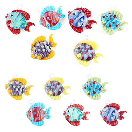 Pendentifs en verre poisson faits main, l'excellence des loisirs créatifs
