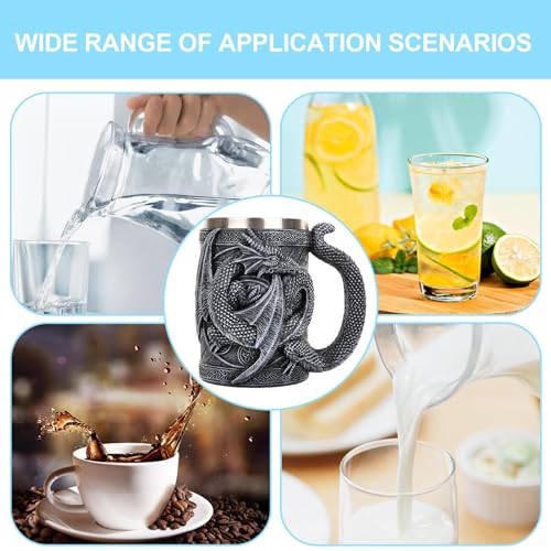 Tasse 3D médiévale de 568 ml, le cadeau idéal pour les amateurs de dragon