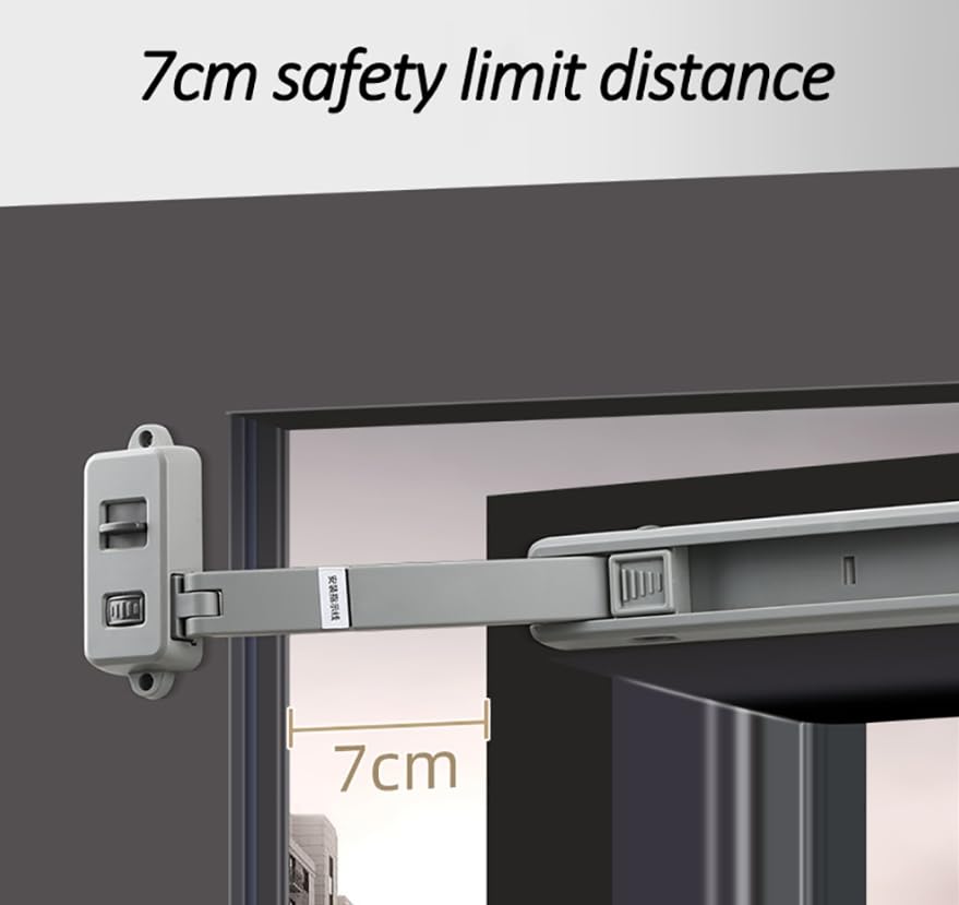 Luminexia Cerradura de Ventana Segura para niños,Tope de Ventana,Bloqueo de Seguridad Ventana,Fácil de Instalar,Cerraduras de Restricción de Ventana,Limitador de Robo de Ventana,Gris