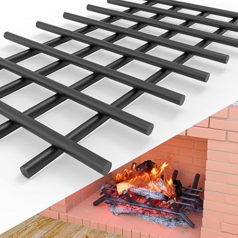 Memrita Fireplace Grate Ember Retainer, 16'' x 10'' Heavy Duty Fireplace Grate Ember Retainer Mesh, Extra Thick Solid Steel Fireplace Grate Ember Retainer for Keeping Burning Embers Cover