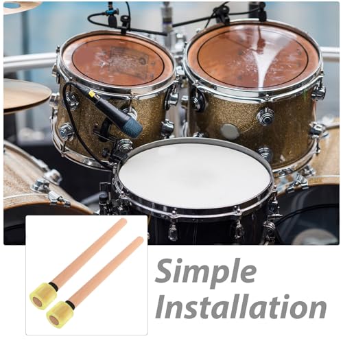 1 par de baquetas silenciosas — baquetas de percusión de madera con cabezas de caucho para bajo ruido, ideales para práctica de batería estudiantil, ensayos y presentaciones de marcha miniatura 5