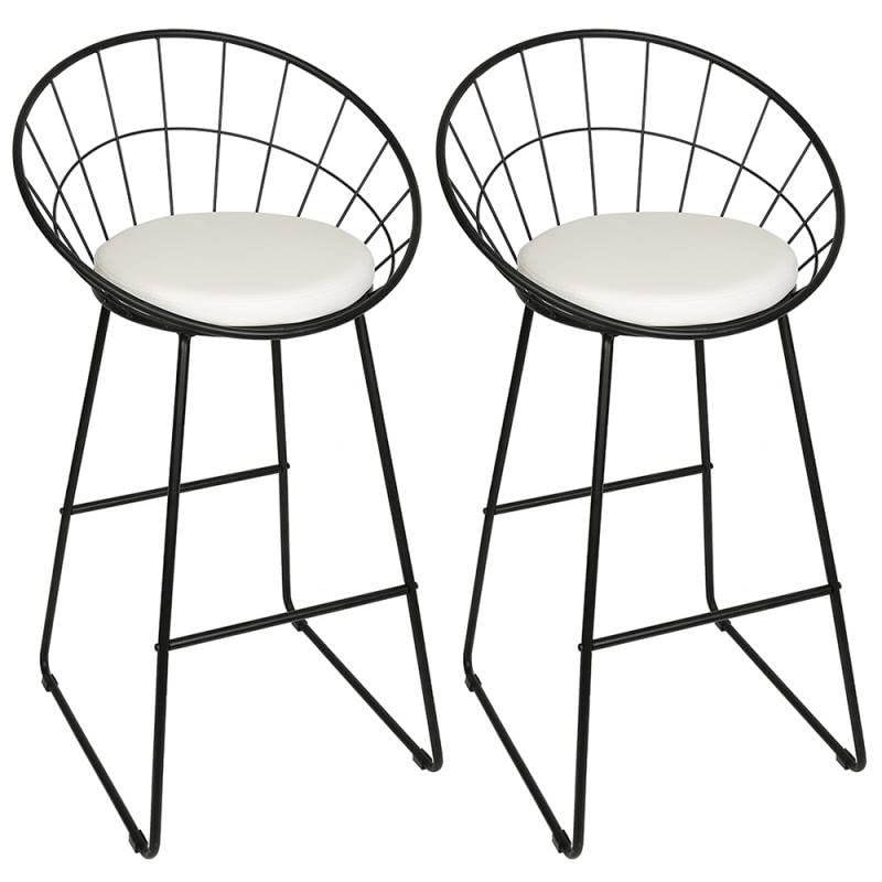 Tabourets de bar de cuisine modernes chaises hautes en fer noir