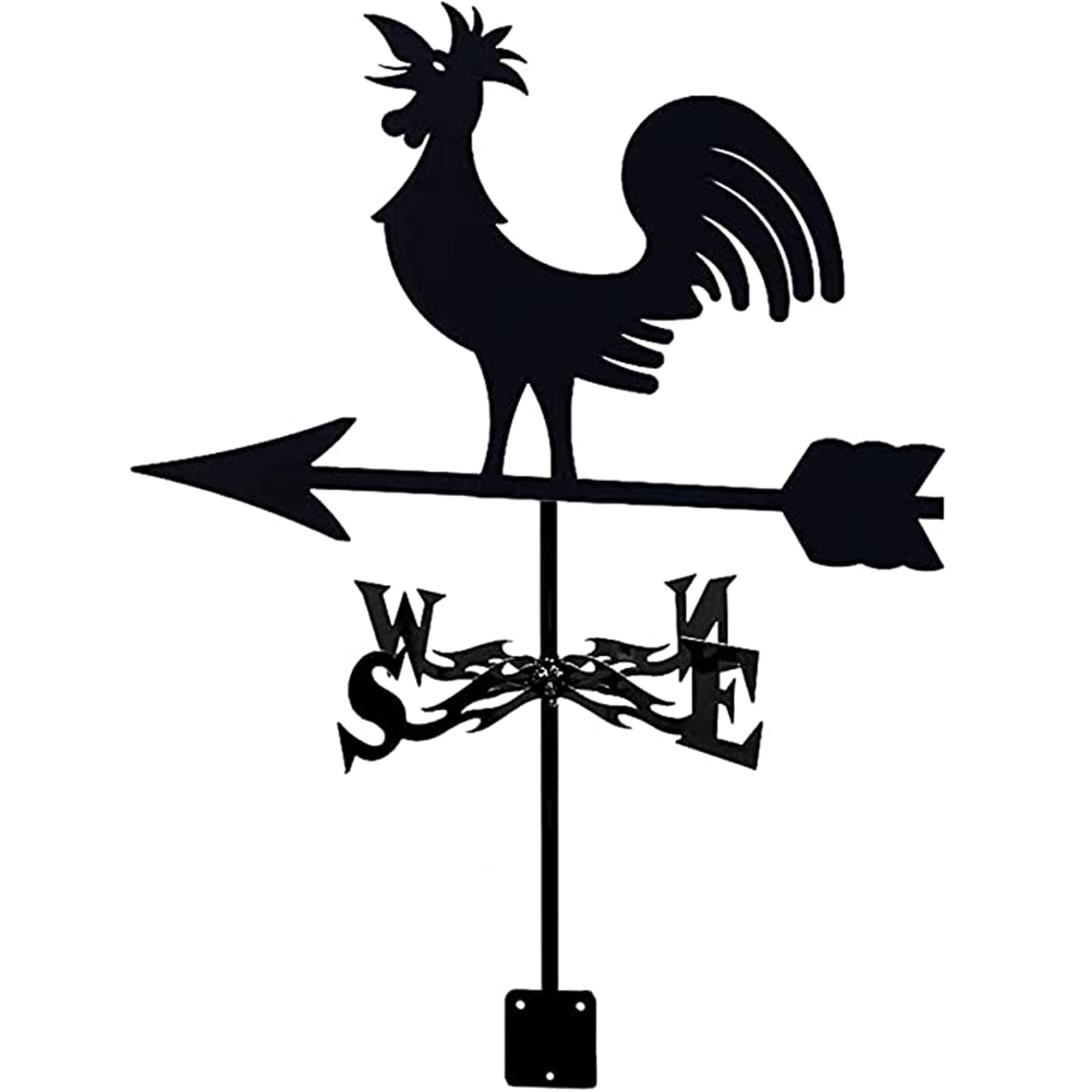 TAXXII Weather Vane Weathervane Stainless Steel Wind Direction Indicator Scene Garden Weathercock Measuring Tools with Mounting Bracket-Rooster