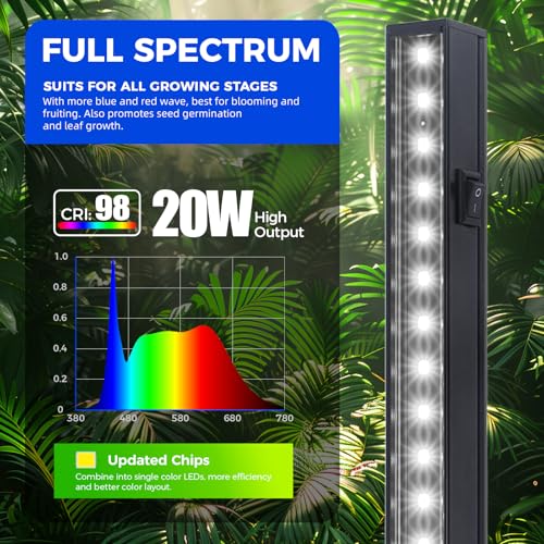 Image of Barrina T5 Plant Lights for Indoor Growing, 4FT 160W (8 X 20W) Led Grow Light with Magnetic Design, Full Spectrum Grow Light Strip with Black Cover, Plug and Play, 5000K, 8 Packs