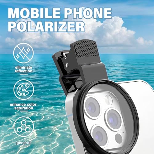 Image of CPL Filter for Mobile Set, 52mm Clip-On Polarizing Lens Filter Kit,Nd Filter for Mobile Compatible with Most Smartphones for Outdoor Photography