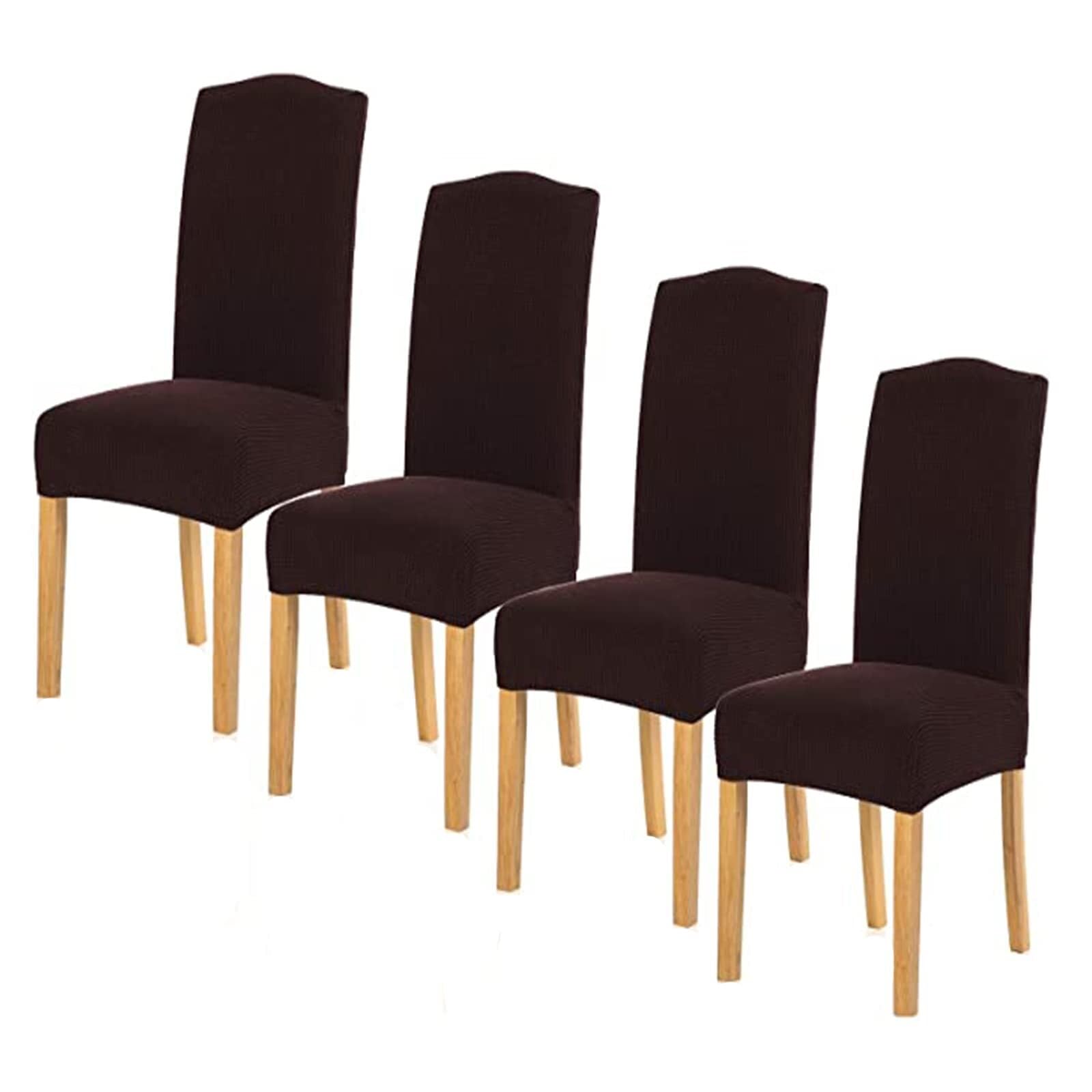 NMVAWIPT Stretch Spandex Dining Chair Covers Elastic Washable Removable Seat Protectors For Wedding Hotel Banquet(#7,4pcs)