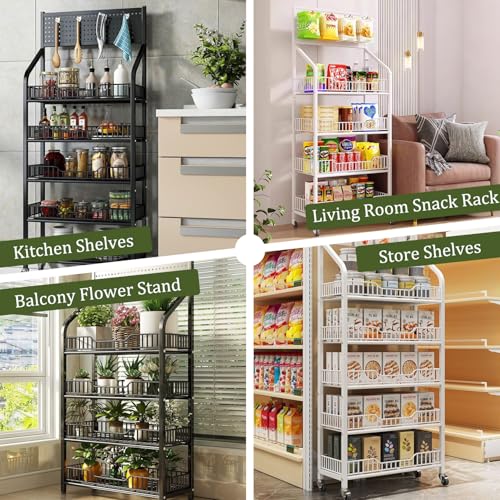 Présentoir pour snacks et chips en métal étagère de supermarché blanche à crochets - 5