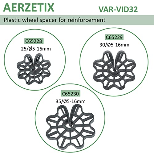 AERZETIX - C65228-50 Stück Bewehrung Keilen für betonstahl von Ø5 bis Ø16-25 mm überdeckung - für vertikale befestigung - schalungszubehör zum einclipsen - aus kunststoff - abstandshalter