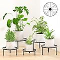 CADANI 5 Pack Metal Plant Stands for Indoor Outdoor Plants, Heavy Duty Flower Pot Stands for Multiple Plant, Anti-Rust Iron Display Rack for Home & Garden Decor
