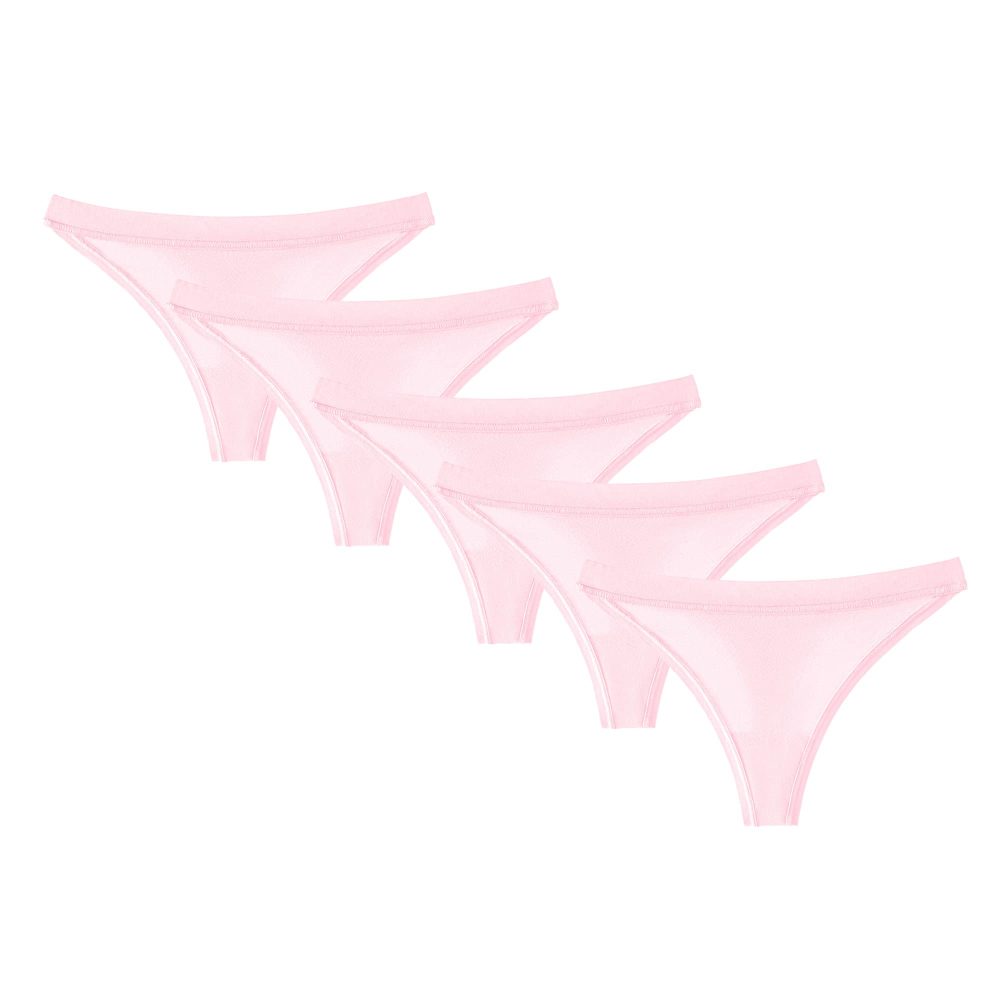 Tanga de cintura baja con espalda en T para Mujeres Bragas Hipster de Tejido Elástico Suave Y Transpirable Ropa Interior Deportiva de Algodón Color Sólido