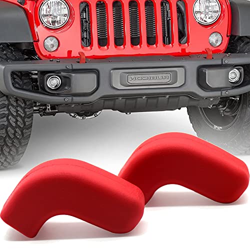 Bumper Tow Hook Covers For Jeep Wrangler, 2Pcs Painting Tow Hooks Straps Protector Fits Jeep Wrangler 4Xe, Jk, Jl, Tj, Gladiator Jt 2007-2023 Front Bumpers Accessories Cover And Protect Painted Hooks #TOP26
