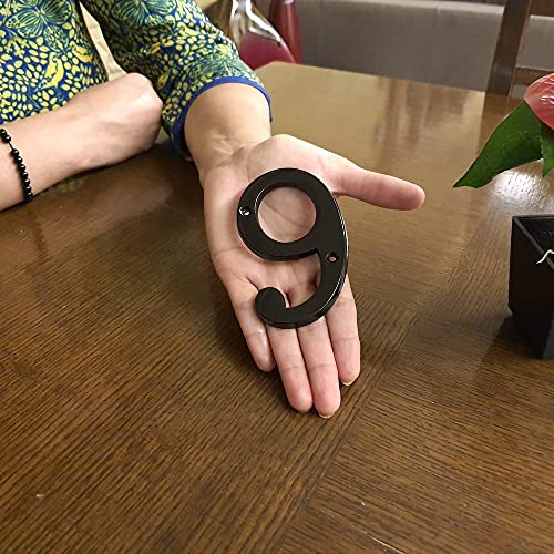 Motif 4-Inch Solid Brass-Black Satin Finish, Mailbox Numbers Address Sign Home Numeral For Outdoor Decor, House Numbers For Outside (Number 9) #TOP1