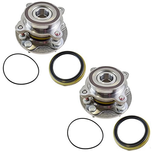 Image of TRQ Front Left and Right Wheel Bearing and Hub Assembly 2 Piece Set 4WD Compatible with 2007-2021 Toyota Tundra 4X4 2008-2022 Sequoia 4WD