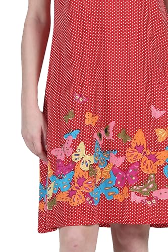 Image of LA CERA Women's Cotton Knit Summer A-Line Dress with Side Pockets