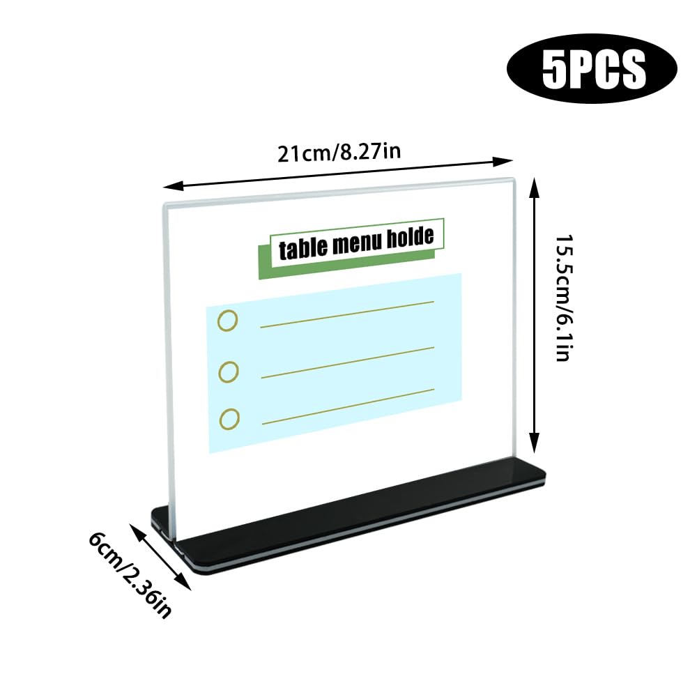 Présentoir De Table A5: 6 Pièces Porte Affiche A5, Porte Menu Transparente Acrylique, Présentoir A5, Chevalet De Table, Porte Menu Restaurant, Porte Presentoir Pour Menu Mariage, Cadre Photo, Hôtel