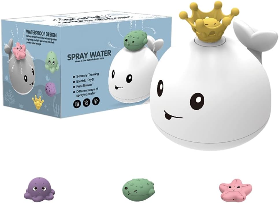 Whale Spray Electric Water Bathtub Toy with Light and Music for Endless Fun in Bathing for Boys and Girls (H3162)