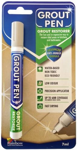Grout Pen Grey - Revives & Restores Stained Tile Grout Leaving a Clean Fresh Look by Rainbow Chalk Markers