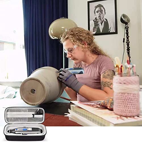 Image of Case Compatible with Dremel Lite 7760 N /10 4V Li-Ion / PawControl 7760-PET Dog Cordless Rotary Tool Multi-Purpose Kit, Zipper Mesh Pocket Storage Holder for USB Charging Accessory Changes (black)