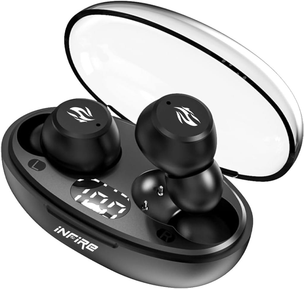 iNFiRe FireBud 62 TWS Earbuds 5.3 BT Version with 15 Hours Playback Time | Voice Assistant | Type C | LED Display | IPX5 Bluetooth Earbuds (Fusion Black)…