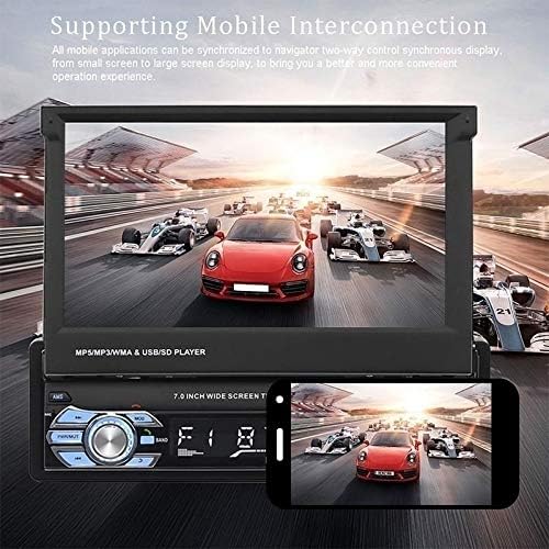 Mirror Link functionality showing a phone screen mirrored on the car stereo display