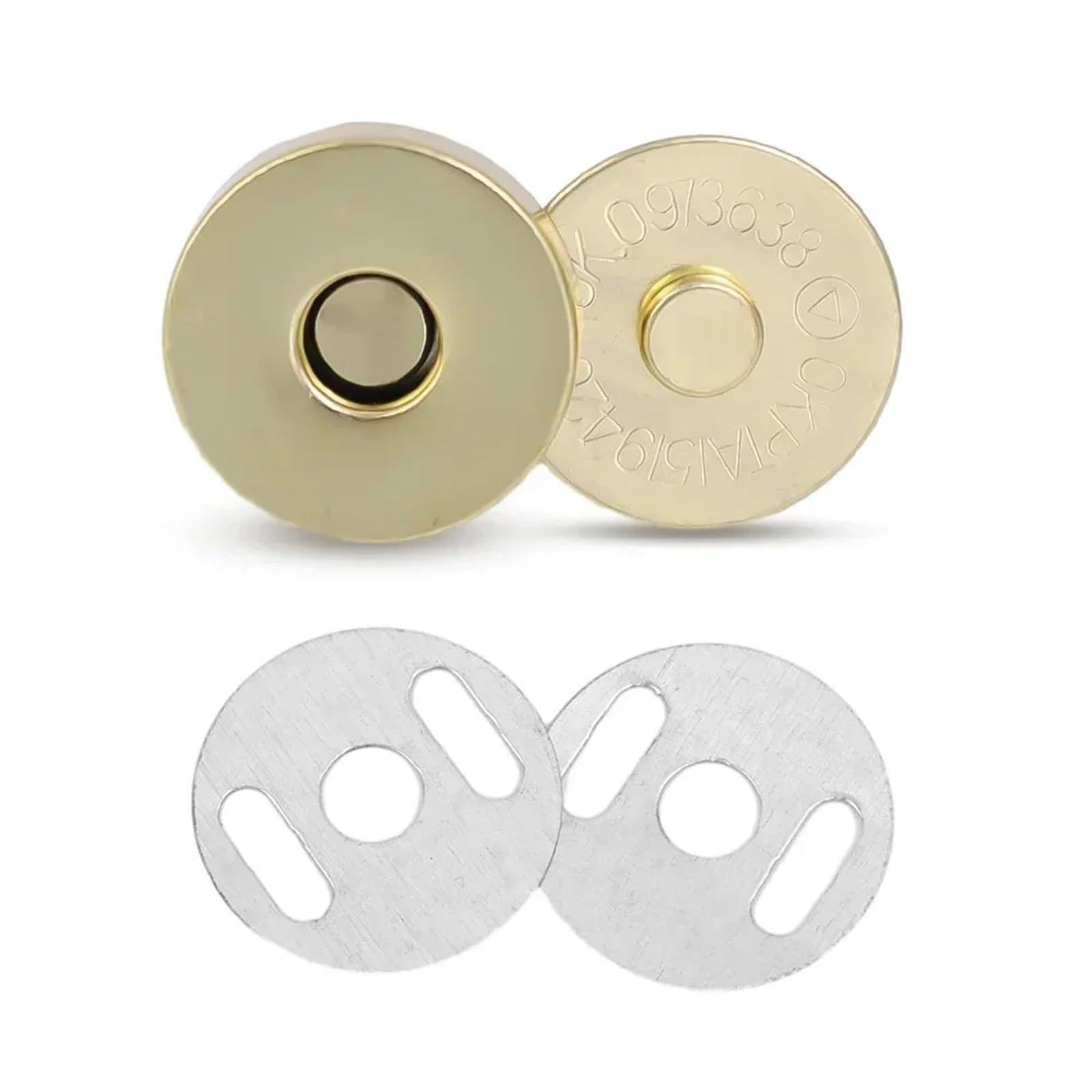 Magnetic Press Studs Magnetic Snap Fasteners Clasps Buttons Handbag Purse Wallet Craft Bags Parts Accessories Adsorption Buckle(Gold-1.8cm,40pcs(10set))