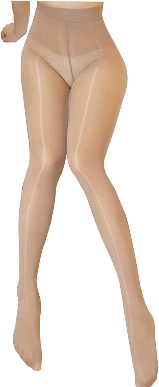 HTRUIYA Women's Tights 8 Denier Sheer Tights Smooth Stockings Oil Shiny Stockings High Waist Pantyhose Sexy Silk Pantyhose