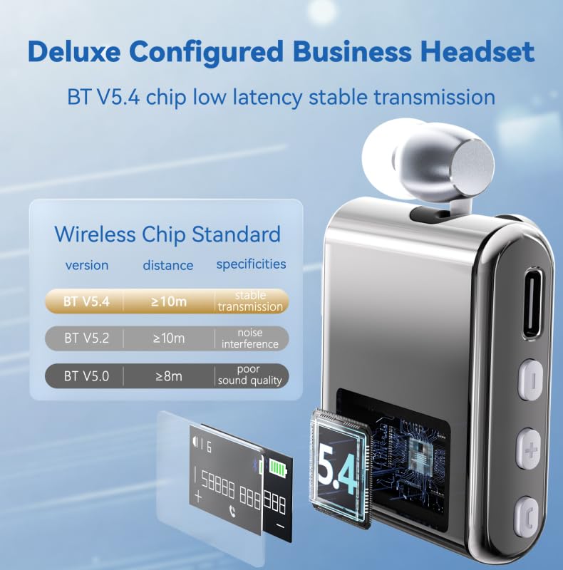 Auricular Bluetooth In Ear K89 con pantalla LCD y clip miniatura 6