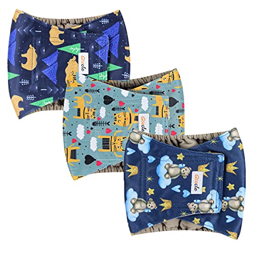 Image of Reusable Dog Diapers Male 3Pcs, Premium Washable Belly Bands for Male Dogs XLarge, High Absorbing Male Dog Wraps for Doggie & Puppy in Incontinence, Excitable Urination and Training (Bear, XL)