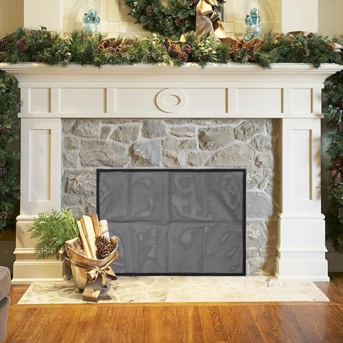 Pantalla de malla para chimenea Toyvian con panel de protección para el salón 5