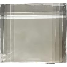 12" Resealable Record Outer Sleeves, 3 mils Thick Clear Professional Vinyl Record Storage Protector, Vinyl Record Outer Sleeves for Single & Double LP Album Covers-12-3/5"x12-3/5"+1-3/5" Flap50pcs