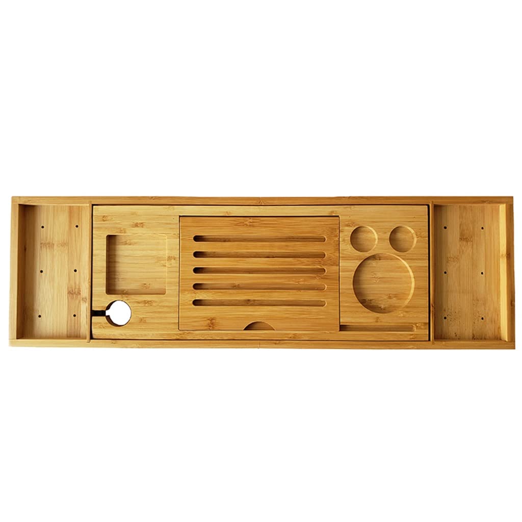 Plateau de baignoire en bois noble avec support de tablette et lecture