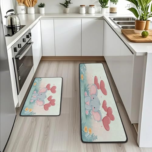 Alfombrillas de cocina Mexpekil antideslizantes que alivian la presión al cocinar y lavar 3