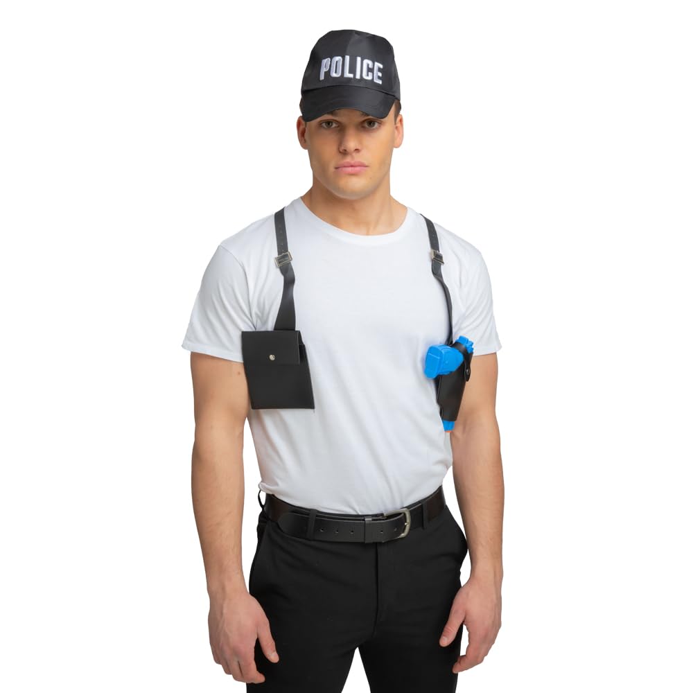 Wicked Costumes Shoulder Holster and Gun for FBI, SWAT, Army, Police Fancy Dress Accessory