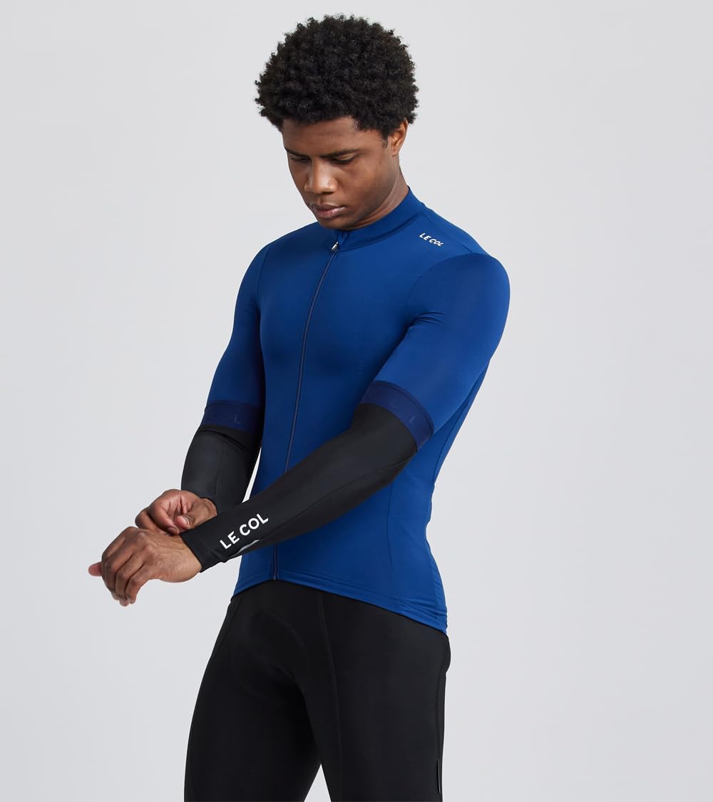 LE COL Calentadores de brazos | Mangas térmicas de ciclismo para hombres y mujeres, Negro -, Large