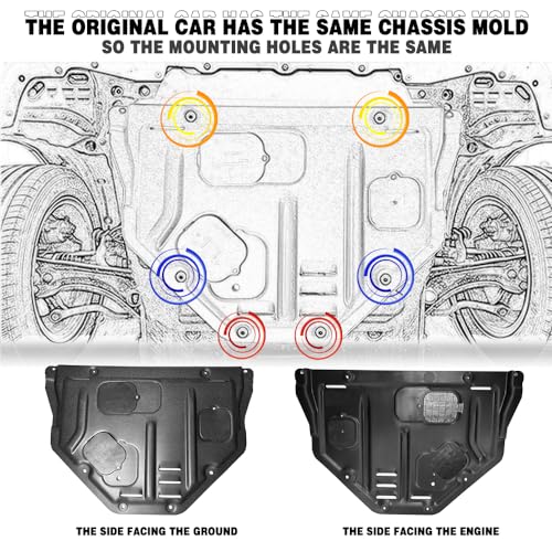 Image of Front Engine Splash Shield Fit for Mazda3 2014-2019 Engine Case Guards Suitable for Mazda 3 Under Engine Cover Mud Flaps Directly Replace Original One Black