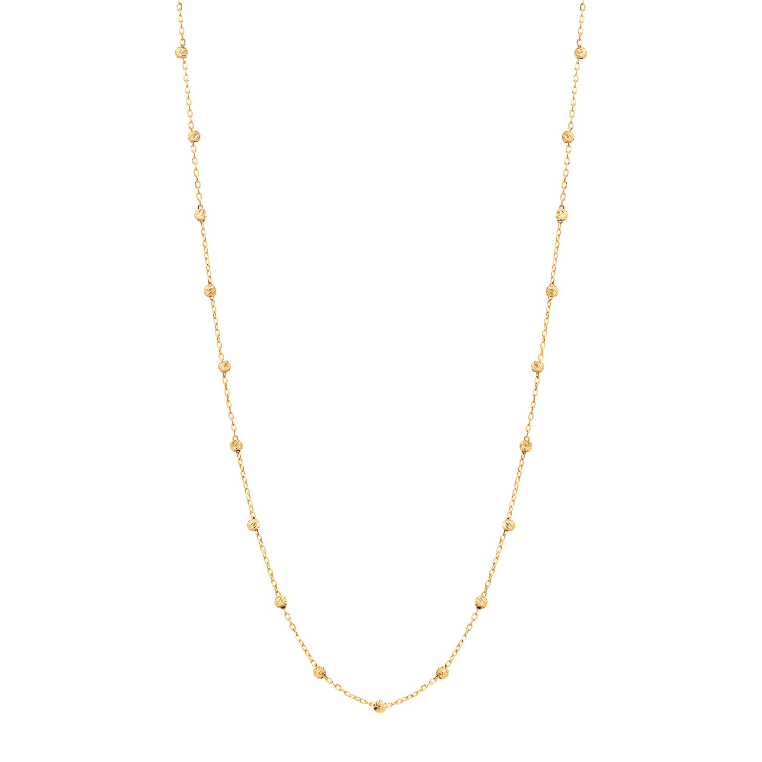 Collar para mujer de oro amarillo de 18 quilates,2.24 gr, cadena elegante con pequeñas perlas – para cualquier ocasión – Salia Gold Paris