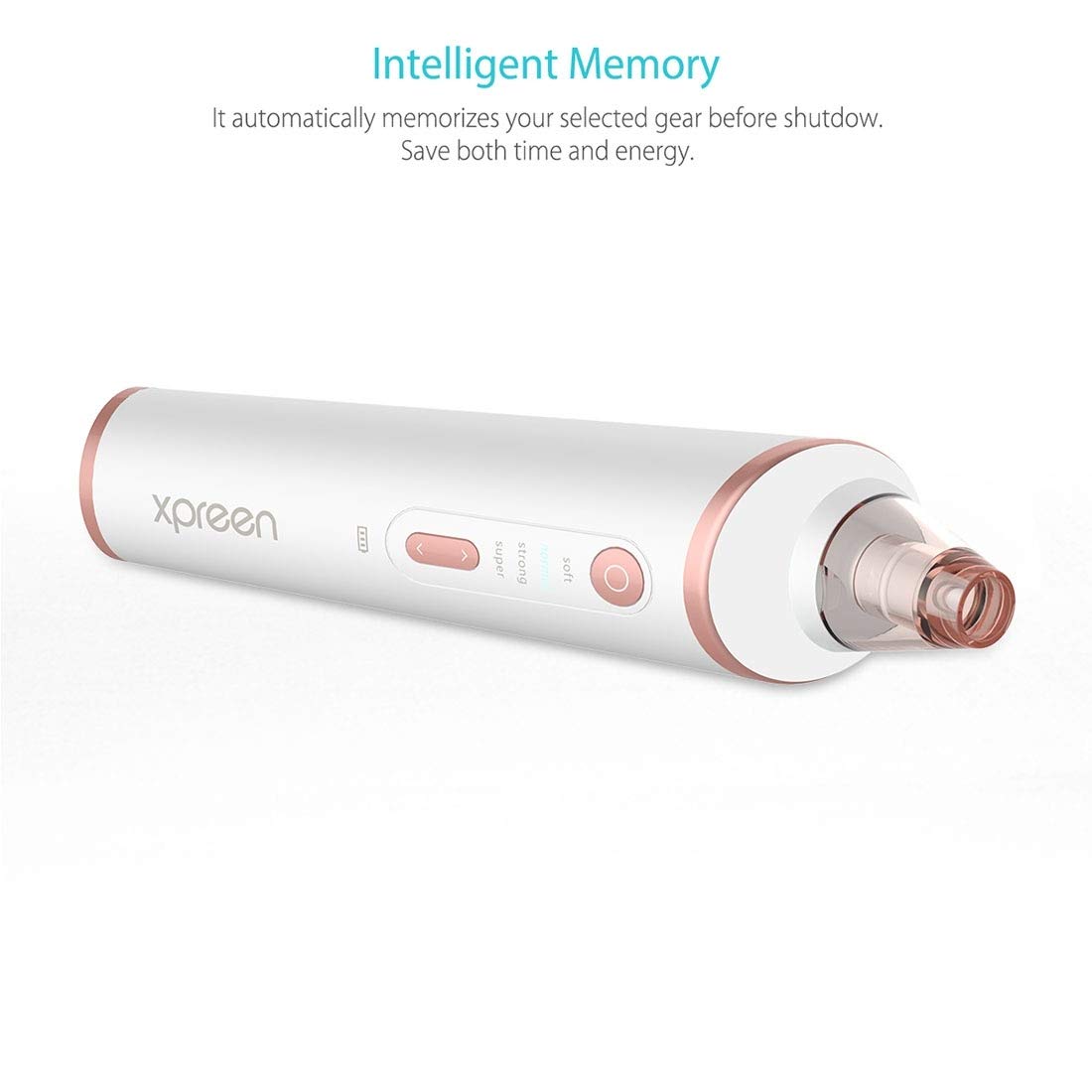 Una Necesidad for Las señoras de XPREEN XPRE037 de Carga inalámbrica multifunción Extractor de la espinilla Limpiador de poros con función de Cuatro sondas y de iluminación LED (Blanco)