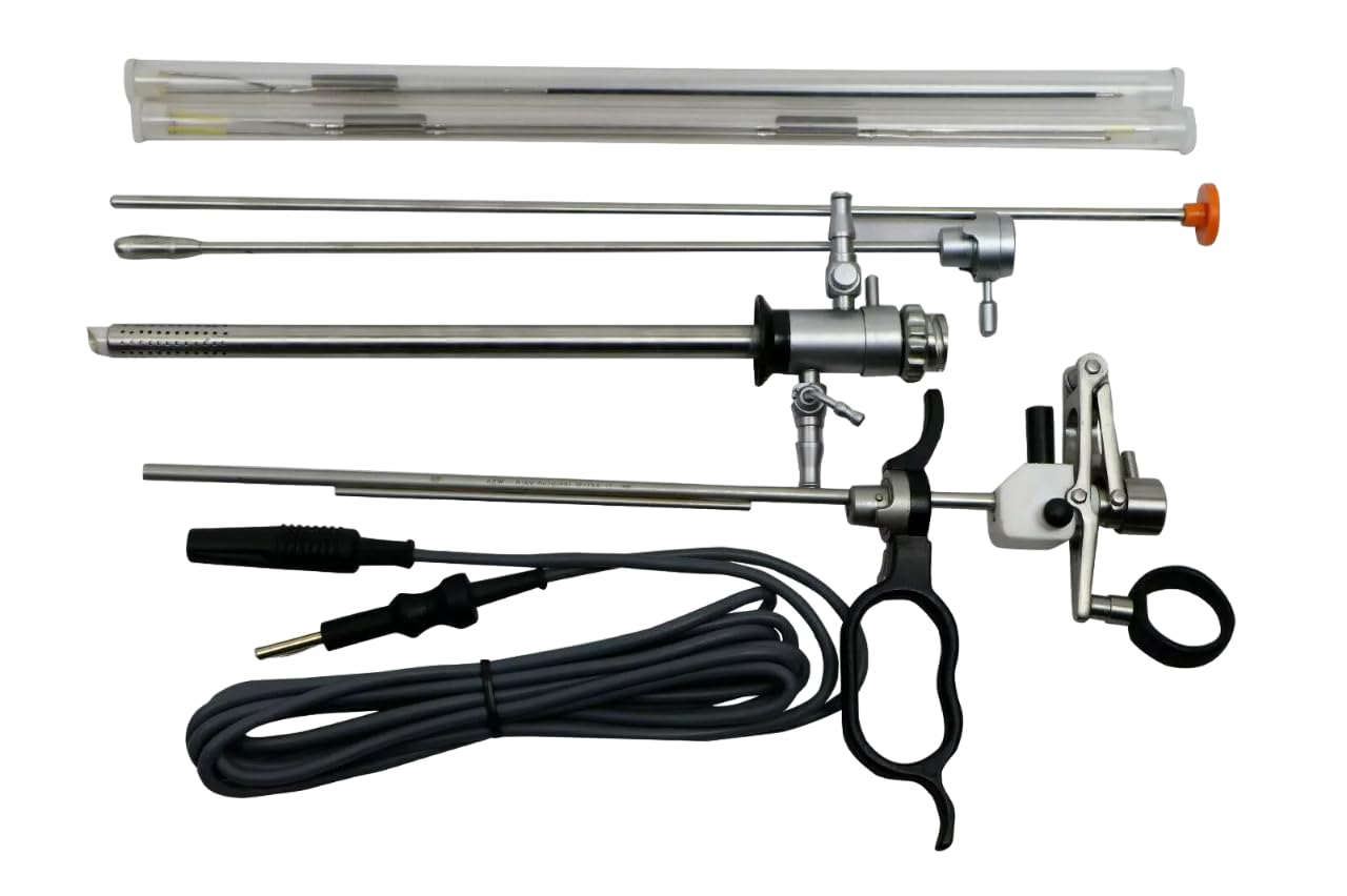 Laparoscopic Bipolar Working Element Transurethral resection of the prostate (TURP) Set Resectoscope with Inner and Outer Sheath and Cutting Loop with Cable Surgical Medical Reusable Autoclavable Urology Instruments Set 24Fr-26Fr 5Piece