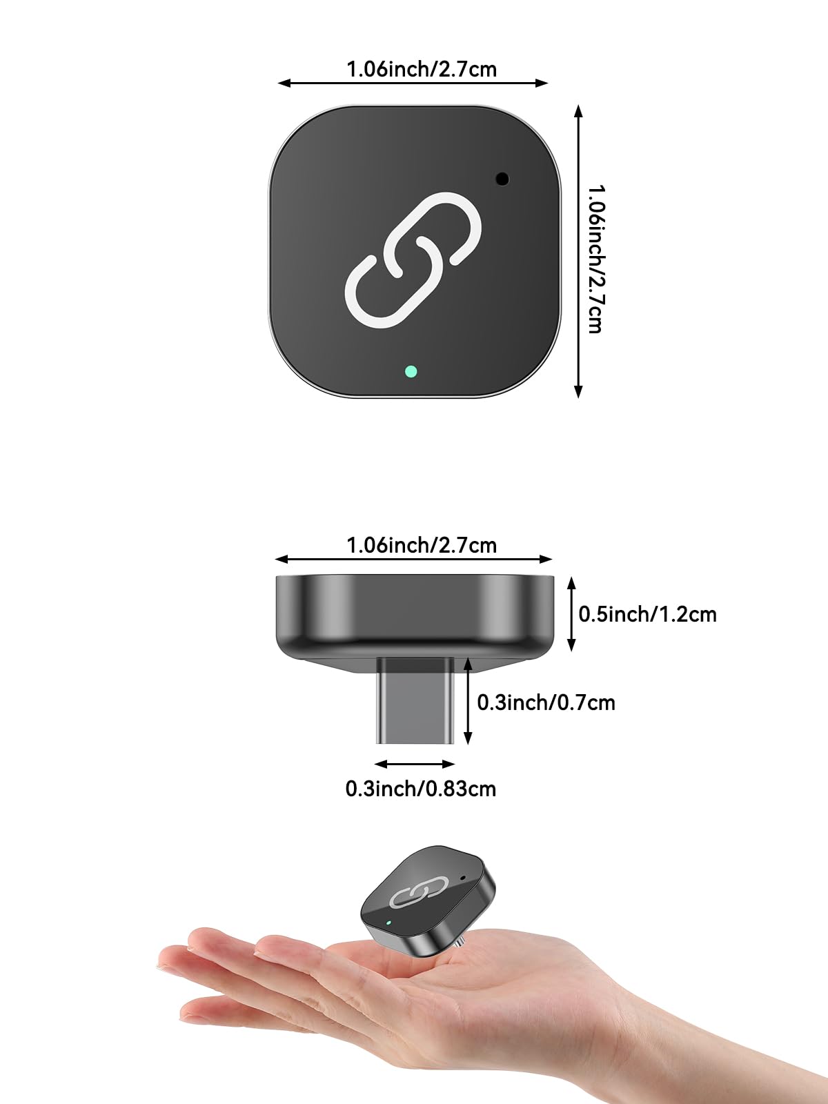 Spedal Kabelloser CarPlay & Android Auto Adapter Typ-C, 2026 Upgrade 5.8GHz Superschnell, Plug & Play für iPhone & Android 10+, mit Kabel-CarPlay Autos ，Schwarz