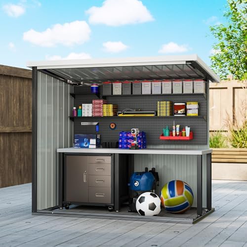 Outsunny 5' x 3' Metal Storage Shed, Garden Tool House with Double Doors for Backyard, Patio Lawn, Black - 5