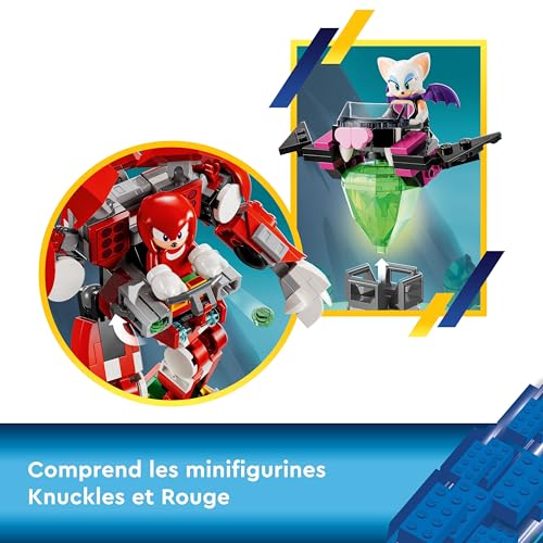 LEGO 76996 Sonic Le Hedgehog Le Robot Gardien de Knuckles, Figurines de Jeu Vidéo Knuckles et Rouge avec Le Maître Emeraude, Cadeau pour Les Gamers, Garçons et Filles Dès 8 Ans
