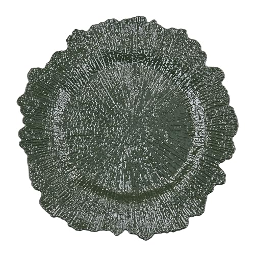 Set de 4 Platos Decorativos Redondos con Borde Ondulado miniatura 1