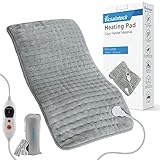 Vicsainteck Almohadilla Elèctrica de Calefacción Extra grande 35 * 65 cm lavable con Calentamiento Rápido 6 Niveles de Temperatura 2H autoapagado para Alivio Dolor de Espalda, Cuello y Hombro