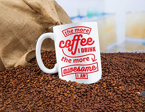 Bigmouth Inc. Coffee Mug - “The More Coffee I Drink The More Awesome I Am”, Giant-Sized Novelty Coffee Mug, 64 Oz, Extra Large Mug #TOP2