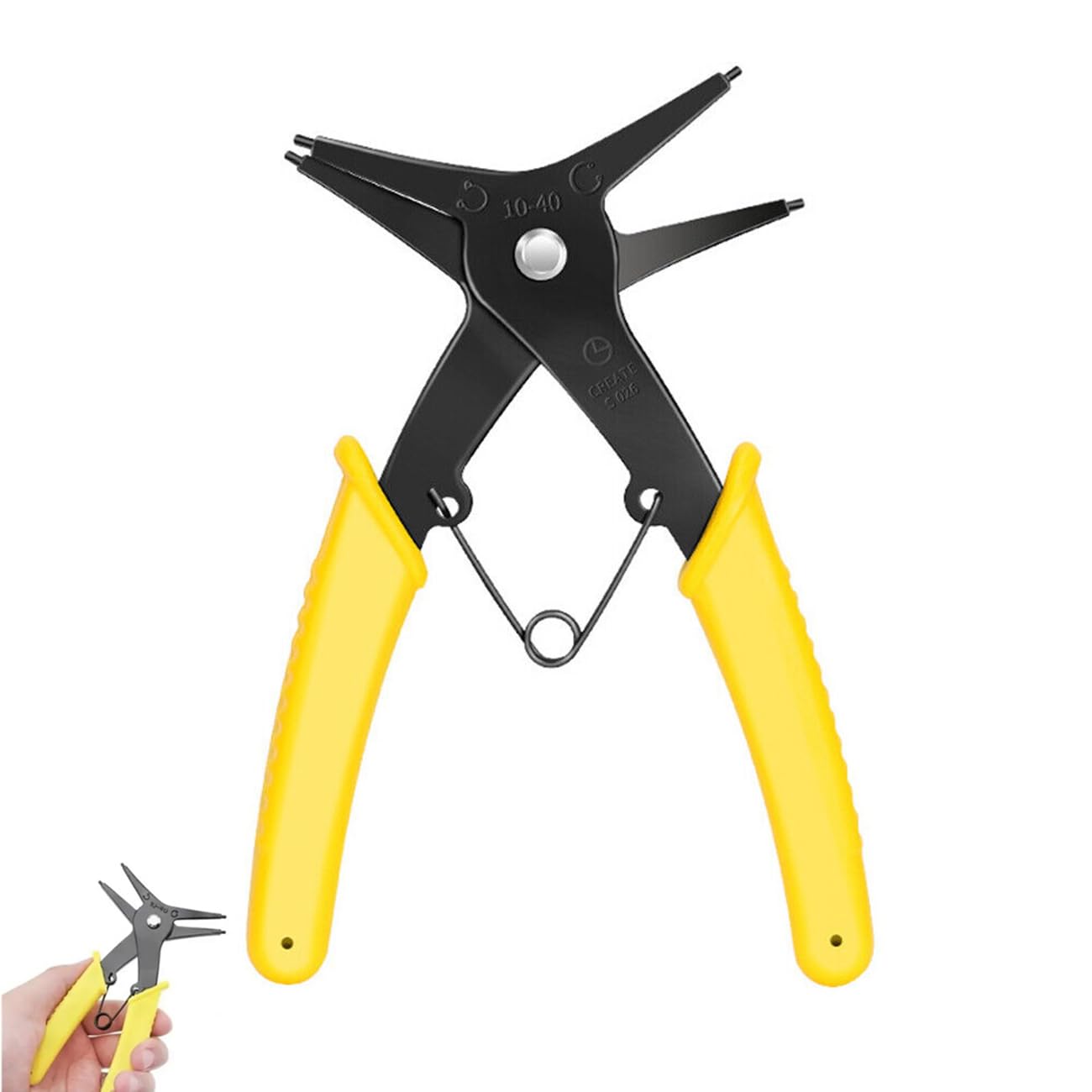 2 in 1 Multifunction Snap Ring Circlip Pliers External Internal Retaining Ring Spring Installation Removing Reassembling| Dual-purpose Retaining Ring Plier | Straight Lock Ring Pliers