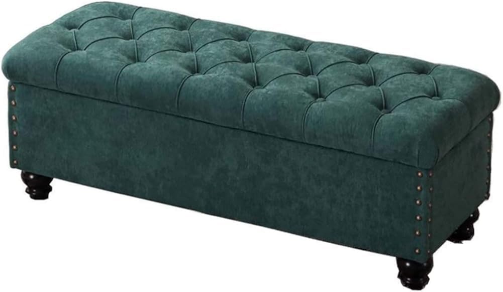 Banc de rangement avec coffre à chaussures et assise rembourrée marron