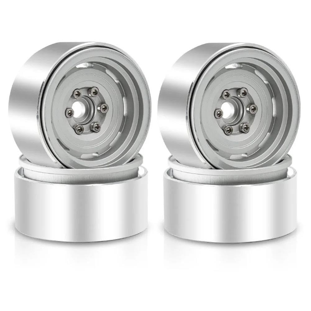 4 szt. Metalowe felgi Beadlock 1,9" do D90 SCX10 90046 TRX4 1/10 RC Crawler (SILVER)