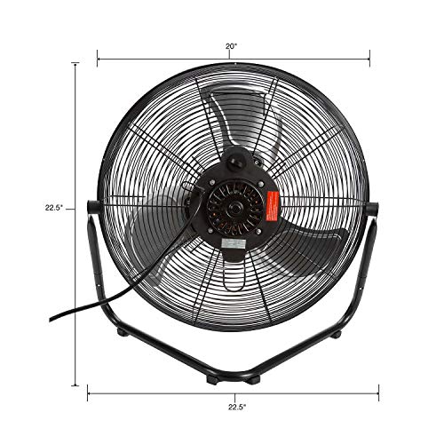 Oemtools 24881 18 Inch High Velocity Heavy Duty, Home Floor Bedroom, Aluminum Blades, Indoor Fan, Black #TOP3