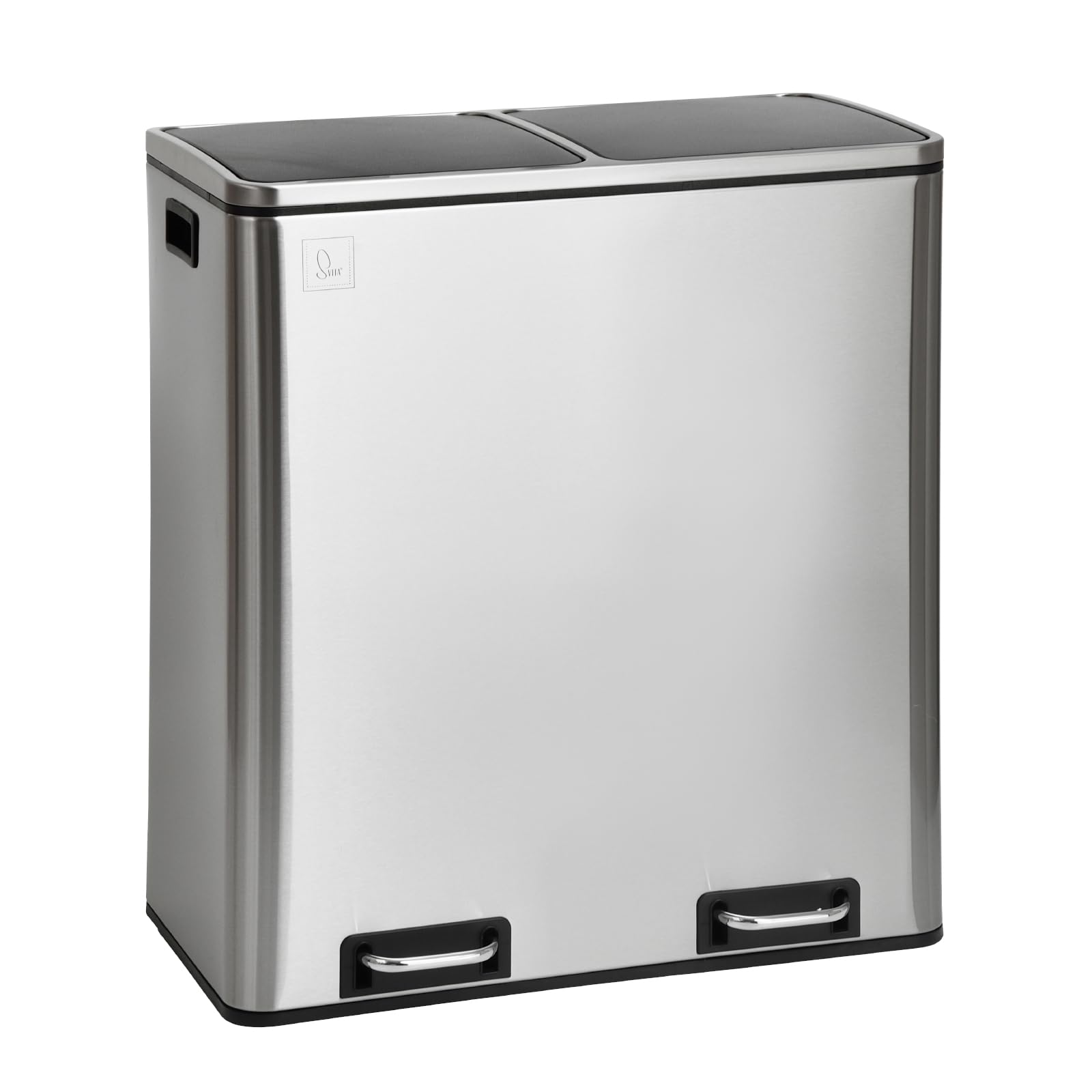 Cos de gunoi, SVITA TM2X30, 60L, Otel inoxidabil, Argintiu